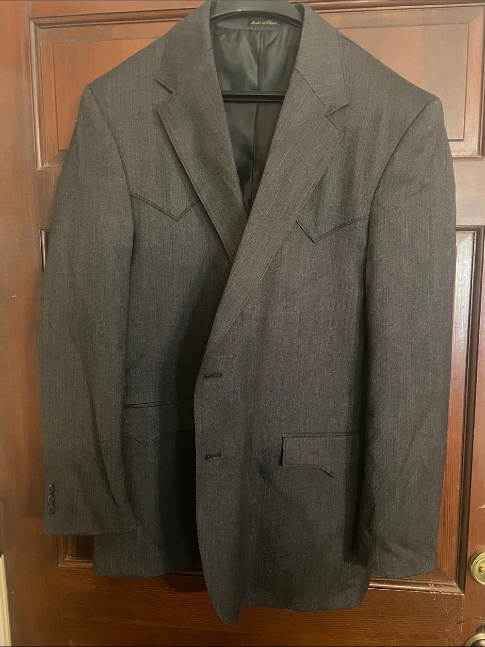 Men's Circle S Charcoal Notch-Lapel Blazer